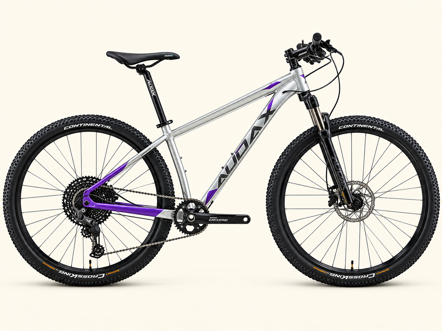 Audax ADX 400 aro 29 cinza com detalhes roxos